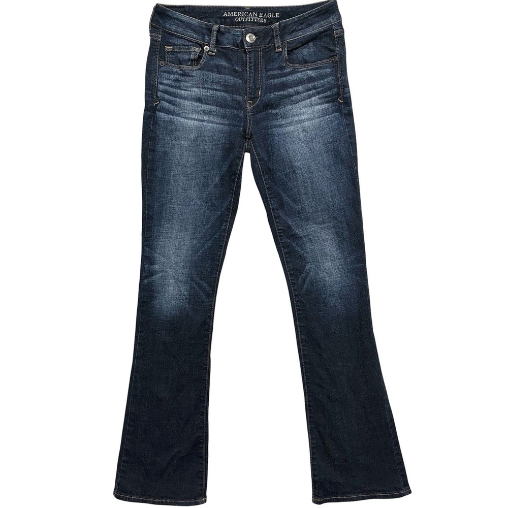 American Eagle Womens Jeans Bootcut Skinny Kick Super Stretch Low Rise Size 8